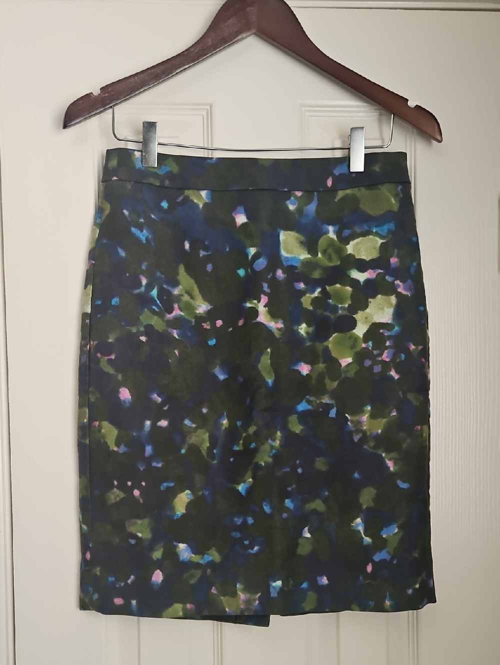 J. Crew Watercolor Print Pencil Skirt